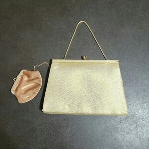 Vintage 1950s After Five gold clutch with change purse